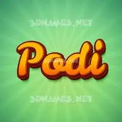 podi in Green Rays style - 3D name wallpaper