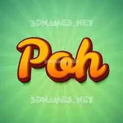 poh in Green Rays style - 3D name wallpaper