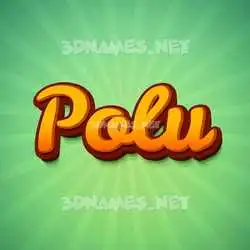 polu in Green Rays style - 3D name wallpaper