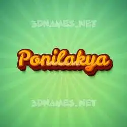 ponilakya in Green Rays style - 3D name wallpaper