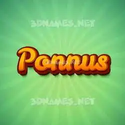ponnus in Green Rays style - 3D name wallpaper