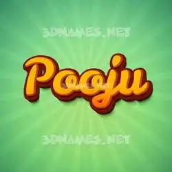 pooju in Green Rays style - 3D name wallpaper