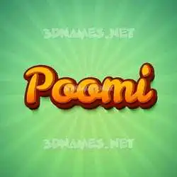 poomi in Green Rays style - 3D name wallpaper
