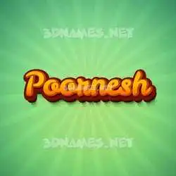 poornesh in Green Rays style - 3D name wallpaper