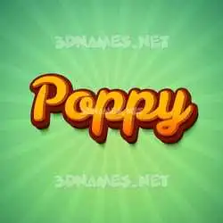 poppy in Green Rays style - 3D name wallpaper