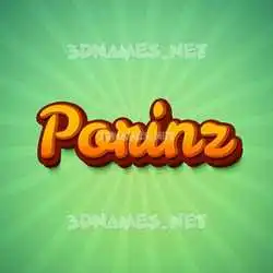 porinz in Green Rays style - 3D name wallpaper
