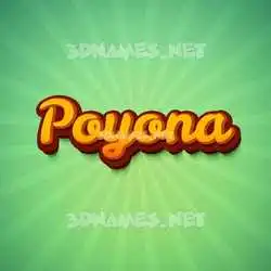 poyona in Green Rays style - 3D name wallpaper