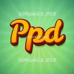 ppd in Green Rays style - 3D name wallpaper