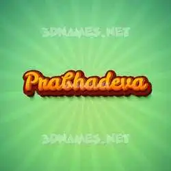 prabhadeva in Green Rays style - 3D name wallpaper