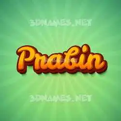 prabin in Green Rays style - 3D name wallpaper