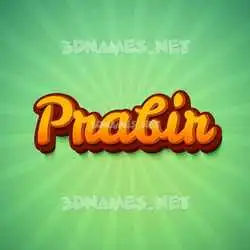 prabir in Green Rays style - 3D name wallpaper