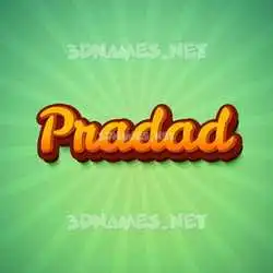 pradad in Green Rays style - 3D name wallpaper