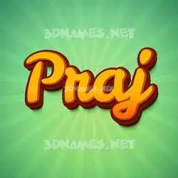 praj in Green Rays style - 3D name wallpaper