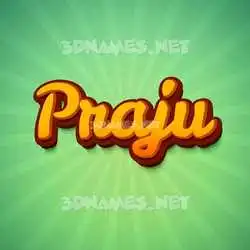 praju in Green Rays style - 3D name wallpaper