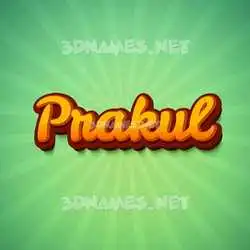 prakul in Green Rays style - 3D name wallpaper
