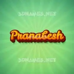 pranabesh in Green Rays style - 3D name wallpaper