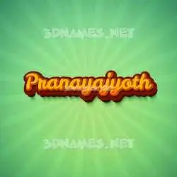 pranayajyoth in Green Rays style - 3D name wallpaper