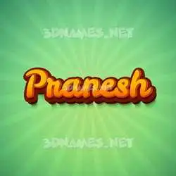 pranesh in Green Rays style - 3D name wallpaper