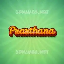 prarthana in Green Rays style - 3D name wallpaper