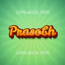 prasobh in Green Rays style - 3D name wallpaper