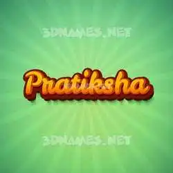 pratiksha in Green Rays style - 3D name wallpaper