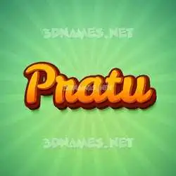 pratu in Green Rays style - 3D name wallpaper