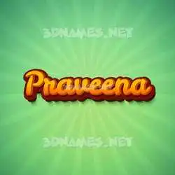 praveena in Green Rays style - 3D name wallpaper