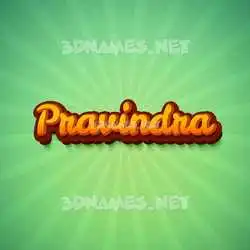pravindra in Green Rays style - 3D name wallpaper
