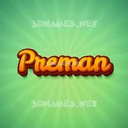 preman in Green Rays style - 3D name wallpaper