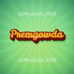 premgowda in Green Rays style - 3D name wallpaper