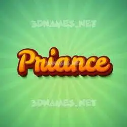 priance in Green Rays style - 3D name wallpaper