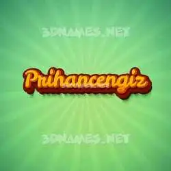 prihancengiz in Green Rays style - 3D name wallpaper