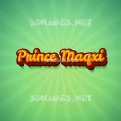 prince maqxi in Green Rays style - 3D name wallpaper