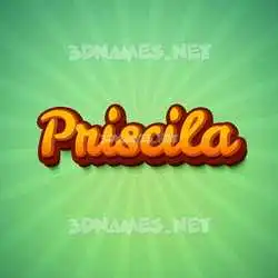 priscila in Green Rays style - 3D name wallpaper