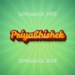 priyabhishek in Green Rays style - 3D name wallpaper