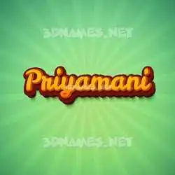 priyamani in Green Rays style - 3D name wallpaper
