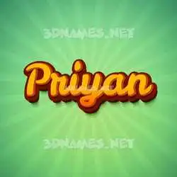 priyan in Green Rays style - 3D name wallpaper
