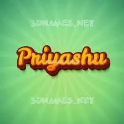 priyashu in Green Rays style - 3D name wallpaper
