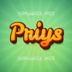 priys in Green Rays style - 3D name wallpaper