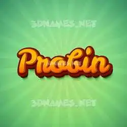 probin in Green Rays style - 3D name wallpaper