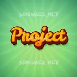 project in Green Rays style - 3D name wallpaper