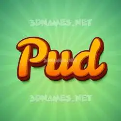 pud in Green Rays style - 3D name wallpaper