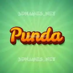 punda in Green Rays style - 3D name wallpaper