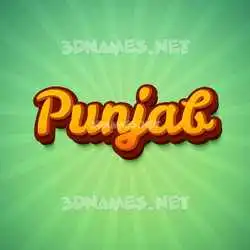 punjab in Green Rays style - 3D name wallpaper