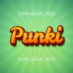 punki in Green Rays style - 3D name wallpaper