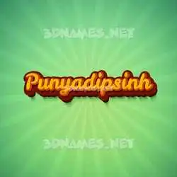 punyadipsinh in Green Rays style - 3D name wallpaper