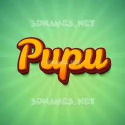 pupu in Green Rays style - 3D name wallpaper