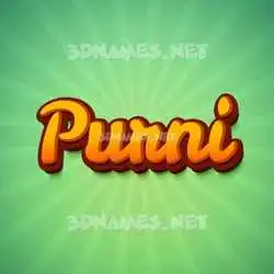 purni in Green Rays style - 3D name wallpaper
