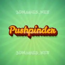 pushpinder in Green Rays style - 3D name wallpaper
