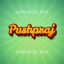 pushpraj in Green Rays style - 3D name wallpaper